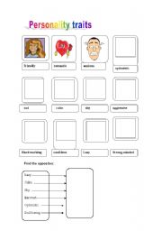 English worksheet: Personality traits