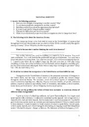 English Worksheet: National Identity