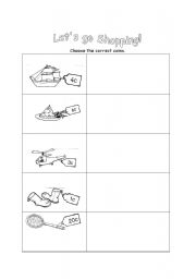 English worksheet: Lets go shopping!