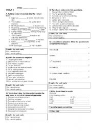English Worksheet: Past Simple and Present Perfect and other skills Test