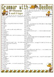English Worksheet: Grammar with BeeBee -- IF CLAUSES 1 and 2