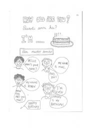 English worksheet: How old are you?