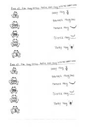 English worksheet: The frog family