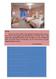 English worksheet: my room