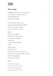 English Worksheet: song activity