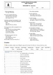 English Worksheet: The Imperative