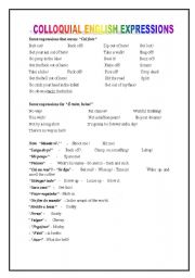 English Worksheet: Colloquial Expressionsin English