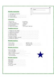 English Worksheet: test