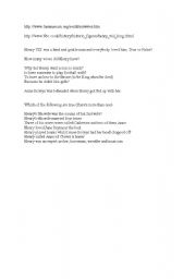 English Worksheet: information about Henry VIII
