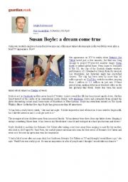 English Worksheet: SUSAN BOYLE : ADREAM COME TRUE