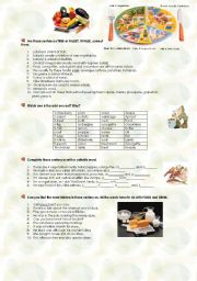 English Worksheet: food exercises