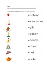 English Worksheet: birthday