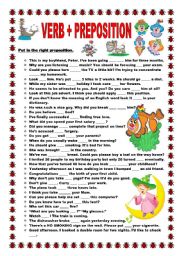 English Worksheet: Verb + preposition