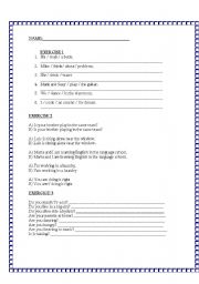 English worksheet: Present Continuos - Exercises