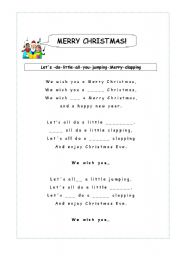 English worksheet: merry Christmas Song