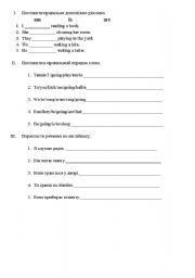 English worksheet: Exercises on Pr. Progressive