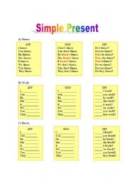 English Worksheet: Simple Present - vebs