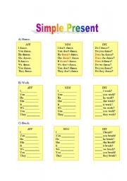 Simple Present - vebs