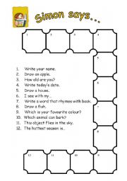 English Worksheet: read and do