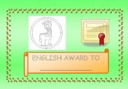 English worksheet: English award