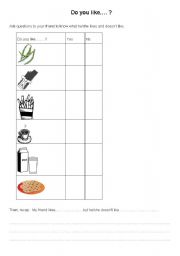 English worksheet: Do you like...? (food and drinks)