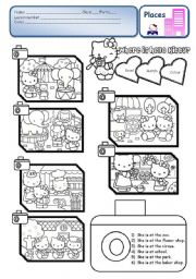 English Worksheet: Where is Hello Kitty? - PLACES