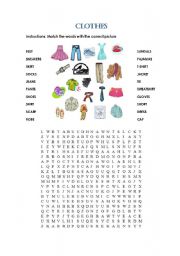 English Worksheet: CLOTHES