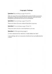 English Worksheet: Georgraphy Challenge