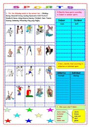 English Worksheet: sports