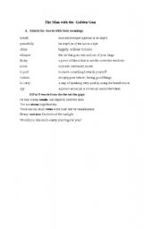 English Worksheet: james bond quiz