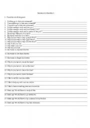 English Worksheet: Sentences to translate. (part 2)