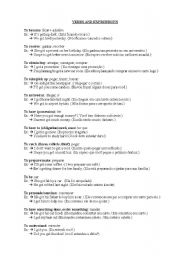 English worksheet: Usefull verbs and expressions