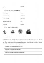 English worksheet: Extreme sports