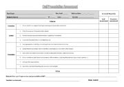 English Worksheet: Oral Presentation Assessment