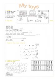 English Worksheet: My toys