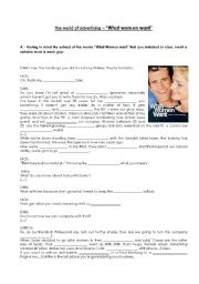 English Worksheet: The world of advertising - What women want (the movie)