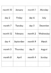 English Worksheet: Days and Months Dominoes