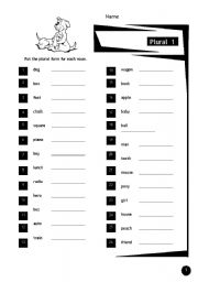 English Worksheet: Plural 1