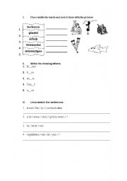 English worksheet: CAN/CANT