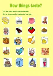 English Worksheet: How things taste?(2 pages  and  editable)