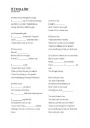 English worksheet: If I were a boy