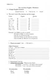 English Worksheet: to be