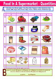 Food in the supermarket -QUANTITIES-Part 1