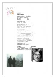 English Worksheet: MUSIC IMAGINE JOHN LENNON