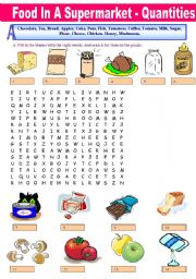 English Worksheet: WordSearch Food in a supermarket Part 3