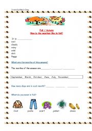 English Worksheet: Fall Autumn