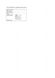 English Worksheet: PERSONAL INFORMATION