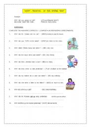English Worksheet: WHY -  BECAUSE IN SIMPLE PAST