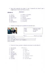 English worksheet: ntroduction to English