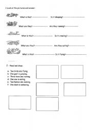 English worksheet: present continuous